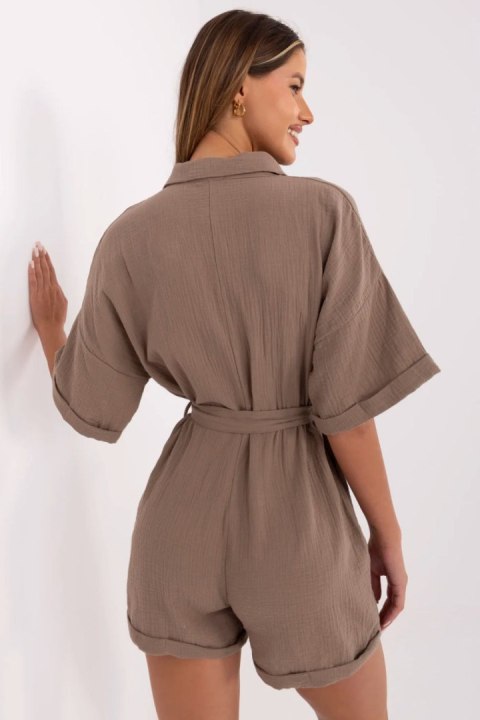 Kombinezon damski muślinowy Model MI-KO-A2479.73 Brown - Italy Moda Kombinezon damski muślinowy Model MI-KO-A2479.73 Brown - Italy Moda