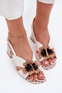 Sandały damskie skórzane Model Laura Messi 2950 White