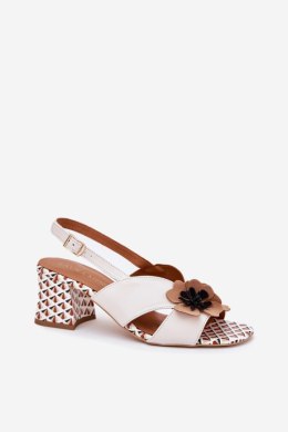 Sandały damskie skórzane Model Laura Messi 2950 White