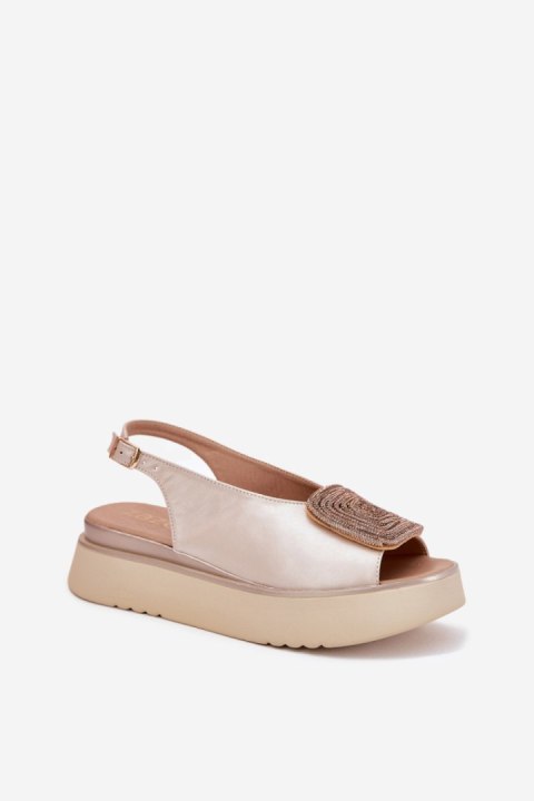 Sandały damskie skórzane Model Zazoo 1786 Beige Perła Sandały damskie skórzane Model Zazoo 1786 Beige Perła