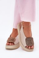 Sandały damskie skórzane Model Zazoo 1786 Beige Perła