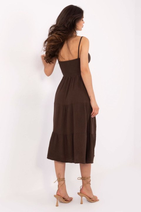 Sukienka damska Model MI-SK-62200.76 Dark Brown - Italy Moda Sukienka damska Model MI-SK-62200.76 Dark Brown - Italy Moda