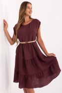Sukienka damska muślinowa Model MI-SK-699921.02 Bordo - Italy Moda