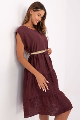 Sukienka damska muślinowa Model MI-SK-699921.02 Bordo - Italy Moda