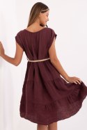 Sukienka damska muślinowa Model MI-SK-699921.02 Bordo - Italy Moda