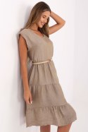 Sukienka damska muślinowa Model MI-SK-699921.02 Dark Beige - Italy Moda