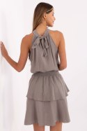 Sukienka damska muślinowa Model MI-SK-92166.71P Dark Beige - Italy Moda