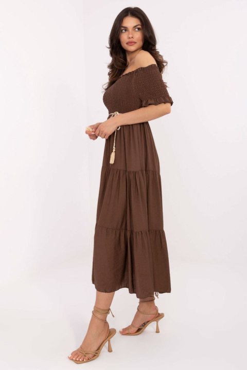 Sukienka damska Model MI-SK-A2609.96 Brown - Italy Moda Sukienka damska Model MI-SK-A2609.96 Brown - Italy Moda