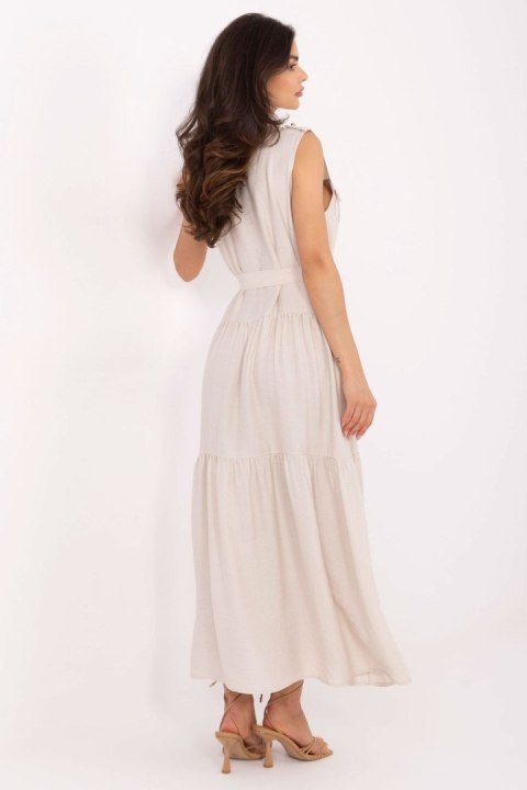 Sukienka damska maxi Model MI-SK-A5032.70P Light Beige - Italy Moda Sukienka damska maxi Model MI-SK-A5032.70P Light Beige - Italy Moda