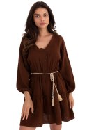 Sukienka damska Model MI-SK-A5079.27 Dark Brown - Italy Moda