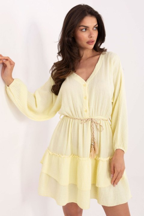 Sukienka damska Model MI-SK-A5079.27 Light Yellow - Italy Moda Sukienka damska Model MI-SK-A5079.27 Light Yellow - Italy Moda