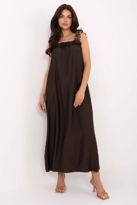 Sukienka damska Model MI-SK-A6412.68 Dark Brown - Italy Moda Sukienka damska Model MI-SK-A6412.68 Dark Brown - Italy Moda