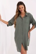 Sukienka damska koszulowa Model TW-SK-BI-22263.00 Khaki - Och Bella