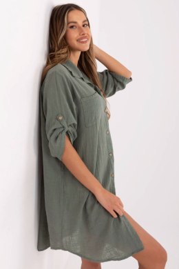 Sukienka damska koszulowa Model TW-SK-BI-22263.00 Khaki - Och Bella