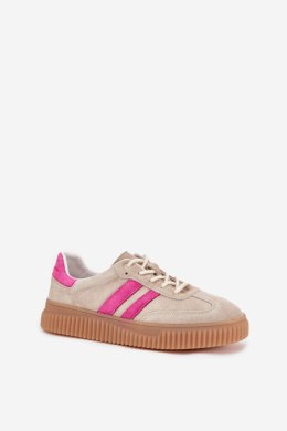 Sneakersy damskie skórzane Model Cavira GD-XF-204 Beige/Pink