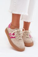 Sneakersy damskie skórzane Model Cavira GD-XF-204 Beige/Pink