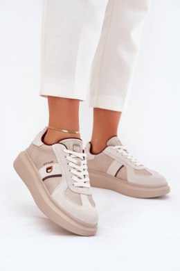 Sneakersy damskie skórzane Model Daniel Lopez SS2D4003 Beige