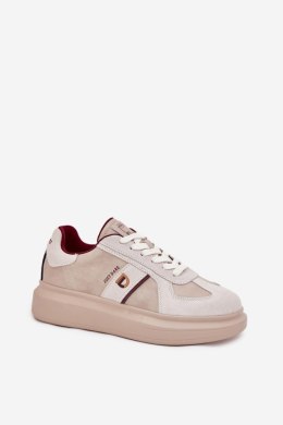 Sneakersy damskie skórzane Model Daniel Lopez SS2D4003 Beige