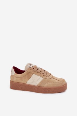 Sneakersy damskie skórzane Model Daniel Lopez SS2D4022 Beige
