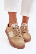 Sneakersy damskie skórzane Model Daniel Lopez SS2D4022 Beige