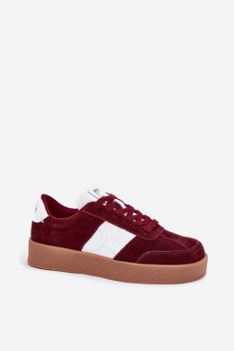 Sneakersy damskie skórzane Model Daniel Lopez SS2D4023 Bordo