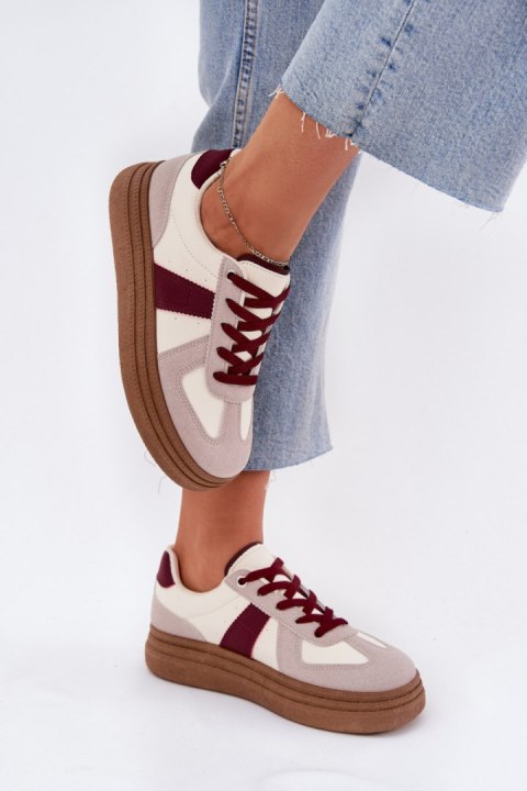 Sneakersy damskie Model Dovina BL535P Bordo Sneakersy damskie Model Dovina BL535P Bordo