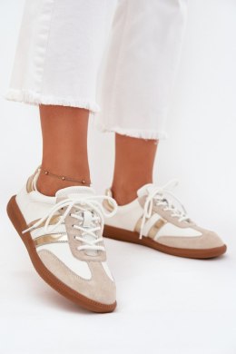 Sneakersy damskie skórzane Model Ismina GD-XF-146 White/Gold