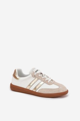 Sneakersy damskie skórzane Model Ismina GD-XF-146 White/Gold