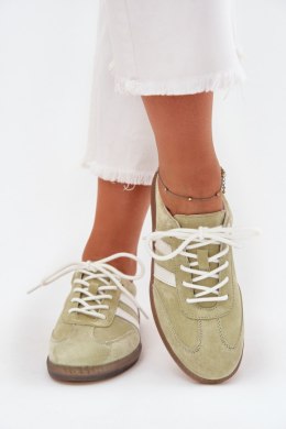 Sneakersy damskie skórzane Model Ismina GD-XF-164 Limonka