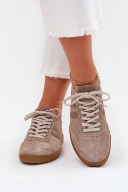 Sneakersy damskie skórzane Model Zazoo N1068 Dark Beige