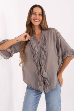 Koszula Damska bawełniana Model MI-KS-92224.95 Dark Beige - Italy Moda
