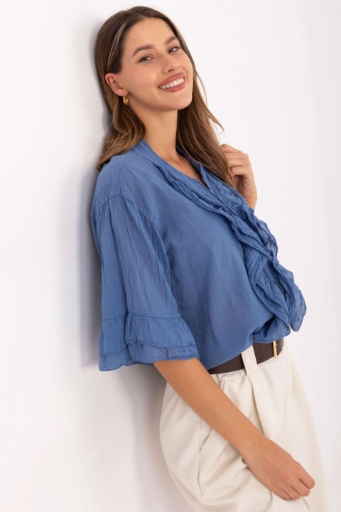 Koszula Damska bawełniana Model MI-KS-92224.95 Dark Blue - Italy Moda Koszula Damska bawełniana Model MI-KS-92224.95 Dark Blue - Italy Moda