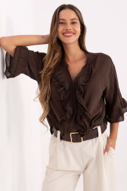 Koszula Damska bawełniana Model MI-KS-92224.95 Dark Brown - Italy Moda