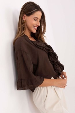Koszula Damska bawełniana Model MI-KS-92224.95 Dark Brown - Italy Moda
