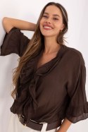 Koszula Damska bawełniana Model MI-KS-92224.95 Dark Brown - Italy Moda