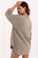 Koszula Damska Model MO-KS-9368.98 Dark Beige - Italy Moda