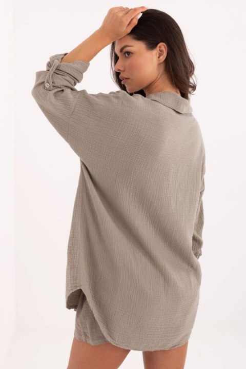 Koszula Damska Model MO-KS-9368.98 Dark Beige - Italy Moda Koszula Damska Model MO-KS-9368.98 Dark Beige - Italy Moda