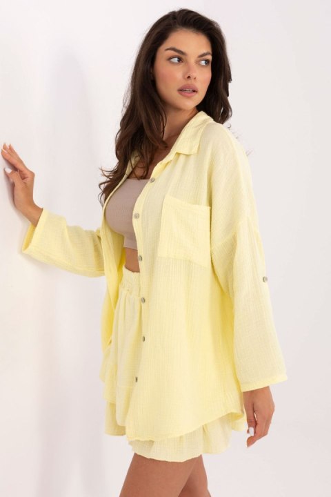 Koszula Damska Model MO-KS-9368.98 Light Yellow - Italy Moda Koszula Damska Model MO-KS-9368.98 Light Yellow - Italy Moda