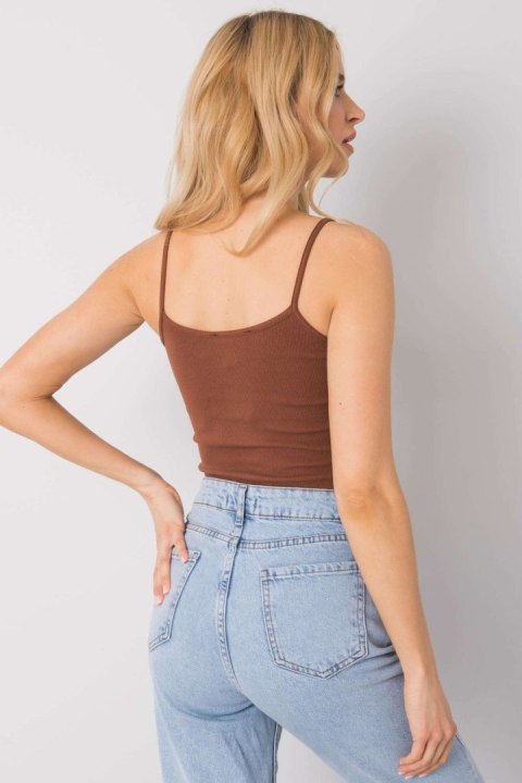 Bluzka damska Top Model RV-TP-6626.88 Dark Brown - Rue Paris Bluzka damska Top Model RV-TP-6626.88 Dark Brown - Rue Paris