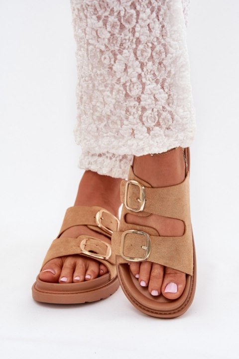 Klapki damskie Model Verena 222-2 Camel