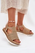 Sandały damskie Model Jelana 25SD35-8828 Beige/Gold