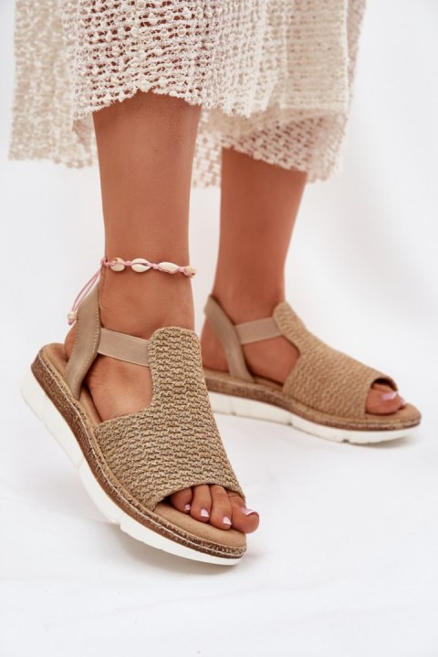 Sandały damskie Model Jelana 25SD35-8828 Beige/Gold