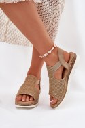 Sandały damskie Model Jelana 25SD35-8828 Beige/Gold