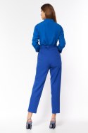 Spodnie damskie  Chabrowe spodnie typu paperbag SD67 Blue - Nife