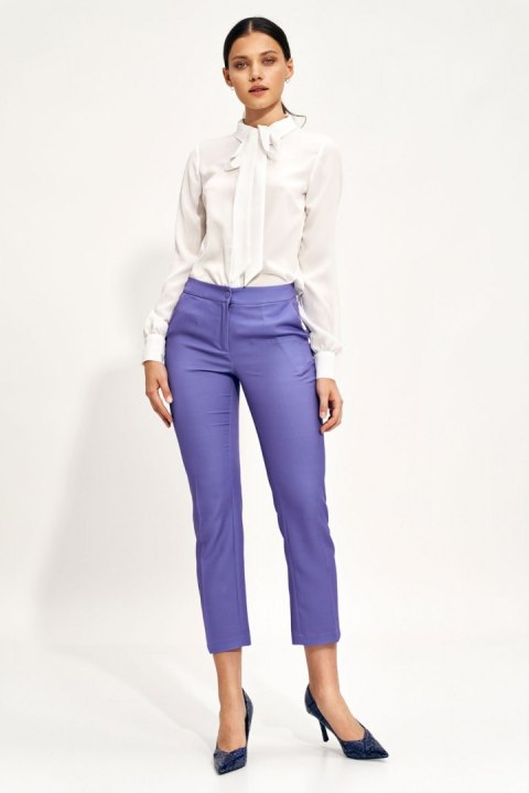 Spodnie damskie Fioletowe chino SD70 Violet - Nife Spodnie damskie Fioletowe chino SD70 Violet - Nife