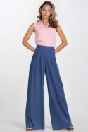 Spodnie damskie  palazzo z rayonu SD114 Cobalt - Nife