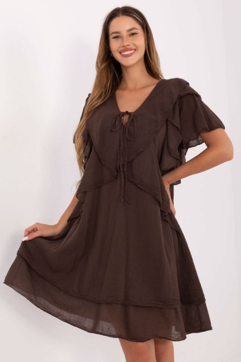 Sukienka damska Model MI-SK-102128.61 Dark Brown - Italy Moda