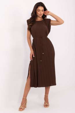 Sukienka damska plisowana Model MI-SK-A2576.86 Dark Brown - Italy Moda