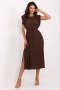 Sukienka damska plisowana Model MI-SK-A2576.86 Dark Brown - Italy Moda