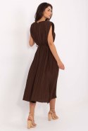 Sukienka damska plisowana Model MI-SK-A2576.86 Dark Brown - Italy Moda